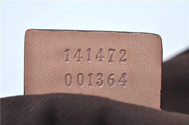 Authentic GUCCI Abbey Shoulder Tote Bag GG Canvas Leather 141472 Gold Pink J9578