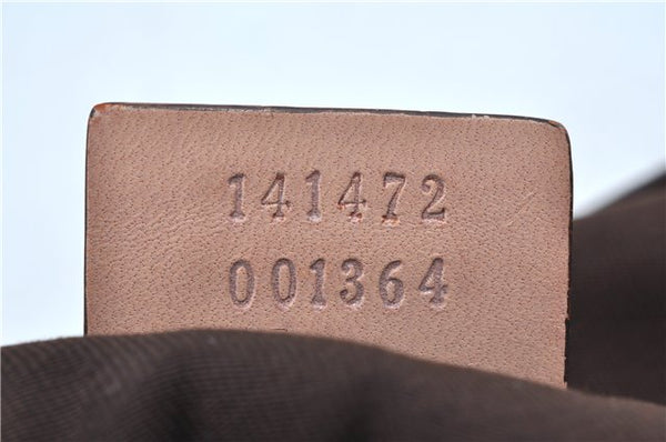 Authentic GUCCI Abbey Shoulder Tote Bag GG Canvas Leather 141472 Gold Pink J9578