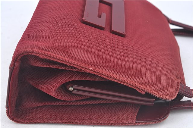Authentic GUCCI Shoulder Hand Bag Purse Nylon Leather Red Junk J9582