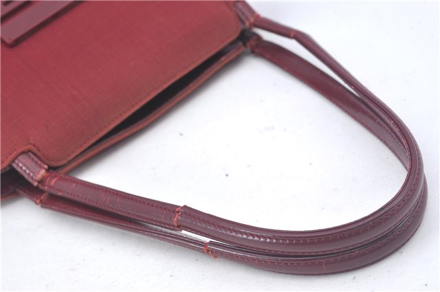 Authentic GUCCI Shoulder Hand Bag Purse Nylon Leather Red Junk J9582