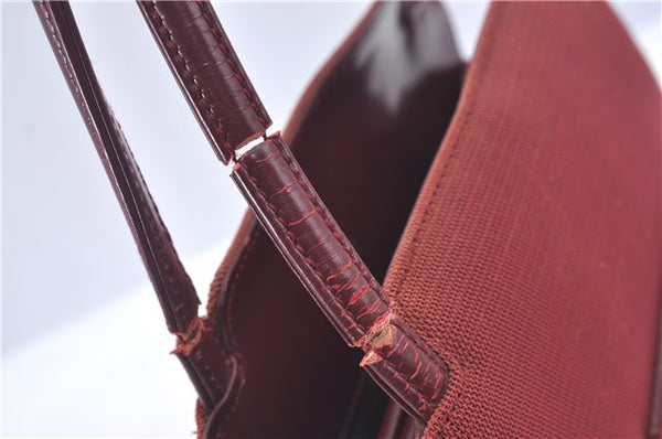 Authentic GUCCI Shoulder Hand Bag Purse Nylon Leather Red Junk J9582