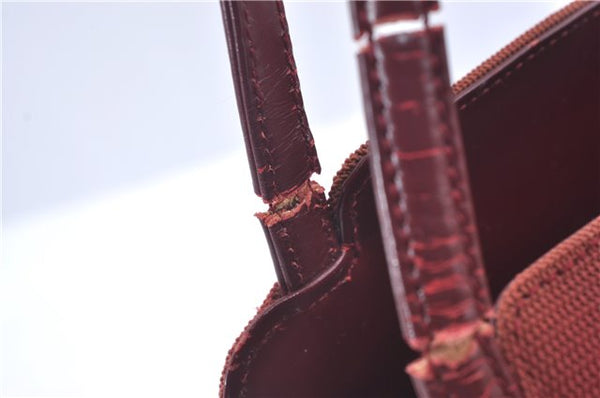 Authentic GUCCI Shoulder Hand Bag Purse Nylon Leather Red Junk J9582