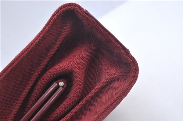 Authentic GUCCI Shoulder Hand Bag Purse Nylon Leather Red Junk J9582