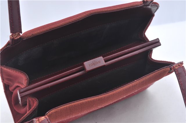 Authentic GUCCI Shoulder Hand Bag Purse Nylon Leather Red Junk J9582