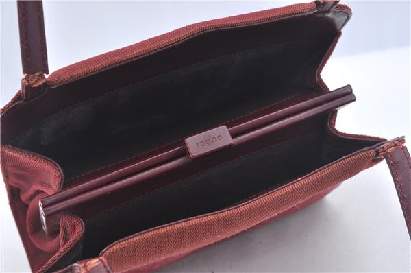 Authentic GUCCI Shoulder Hand Bag Purse Nylon Leather Red Junk J9582