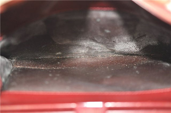 Authentic GUCCI Shoulder Hand Bag Purse Nylon Leather Red Junk J9582