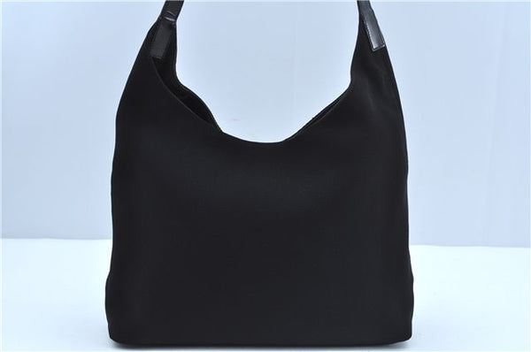 Authentic GUCCI Shoulder Bag Purse Nylon Leather 0013297 Black J9584