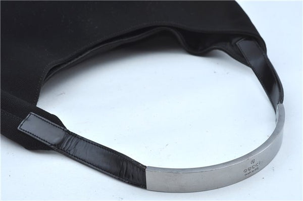 Authentic GUCCI Shoulder Bag Purse Nylon Leather 0013297 Black J9584