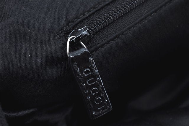Authentic GUCCI Shoulder Bag Purse Nylon Leather 0013297 Black J9584