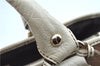 Authentic CELINE Boogie Bag Hand Bag Purse Canvas Leather Brown White J9585
