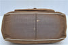Authentic CELINE Boogie Bag Hand Bag Purse Canvas Leather Brown White J9585