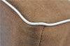 Authentic CELINE Boogie Bag Hand Bag Purse Canvas Leather Brown White J9585