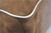 Authentic CELINE Boogie Bag Hand Bag Purse Canvas Leather Brown White J9585