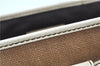 Authentic CELINE Boogie Bag Hand Bag Purse Canvas Leather Brown White J9585