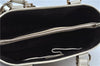 Authentic CELINE Boogie Bag Hand Bag Purse Canvas Leather Brown White J9585