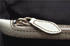 Authentic CELINE Boogie Bag Hand Bag Purse Canvas Leather Brown White J9585