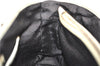 Authentic CELINE Boogie Bag Hand Bag Purse Canvas Leather Brown White J9585