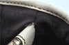 Authentic CELINE Boogie Bag Hand Bag Purse Canvas Leather Brown White J9585