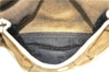 Authentic CELINE Boogie Bag Hand Bag Purse Canvas Leather Brown White J9585