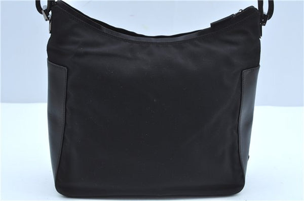 Authentic GUCCI Shoulder Hand Bag Purse Nylon Leather 0013766 Black J9586