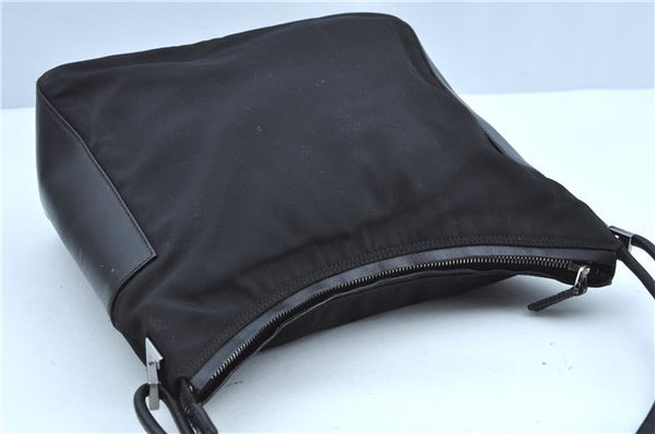 Authentic GUCCI Shoulder Hand Bag Purse Nylon Leather 0013766 Black J9586