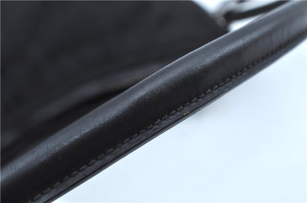 Authentic GUCCI Shoulder Hand Bag Purse Nylon Leather 0013766 Black J9586