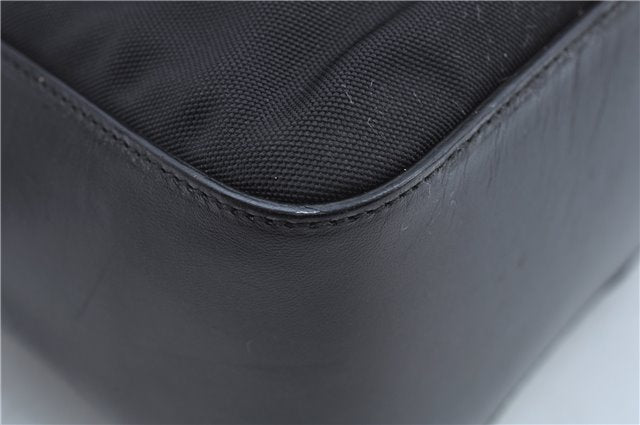 Authentic GUCCI Shoulder Hand Bag Purse Nylon Leather 0013766 Black J9586