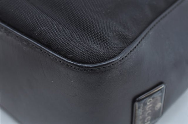 Authentic GUCCI Shoulder Hand Bag Purse Nylon Leather 0013766 Black J9586