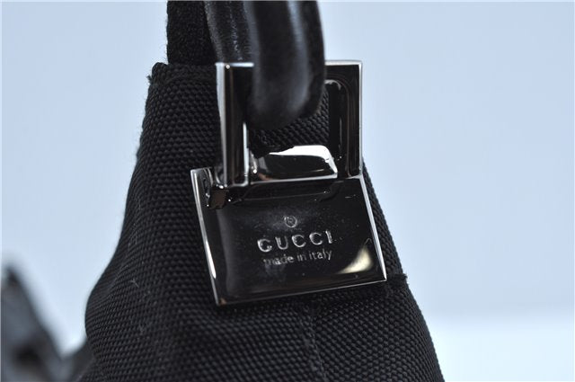 Authentic GUCCI Shoulder Hand Bag Purse Nylon Leather 0013766 Black J9586
