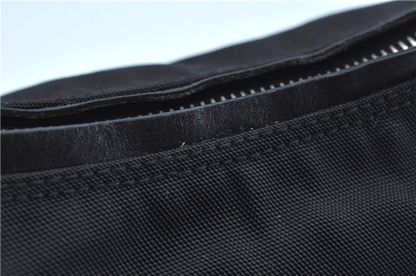 Authentic GUCCI Shoulder Hand Bag Purse Nylon Leather 0013766 Black J9586