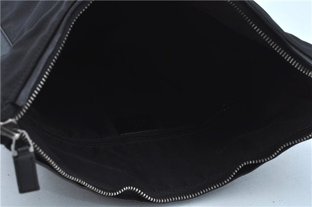 Authentic GUCCI Shoulder Hand Bag Purse Nylon Leather 0013766 Black J9586