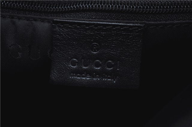 Authentic GUCCI Shoulder Hand Bag Purse Nylon Leather 0013766 Black J9586