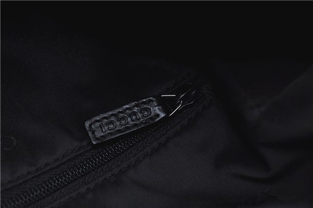 Authentic GUCCI Shoulder Hand Bag Purse Nylon Leather 0013766 Black J9586