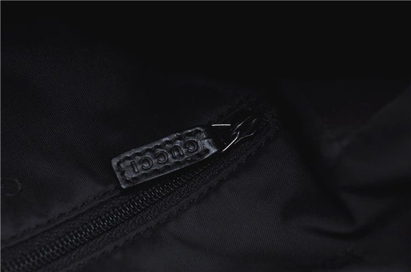 Authentic GUCCI Shoulder Hand Bag Purse Nylon Leather 0013766 Black J9586