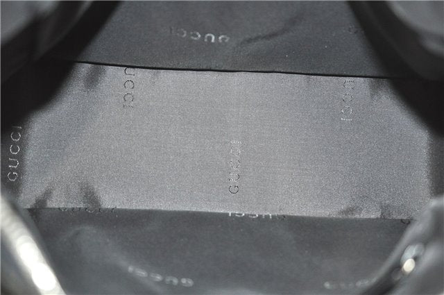 Authentic GUCCI Shoulder Hand Bag Purse Nylon Leather 0013766 Black J9586