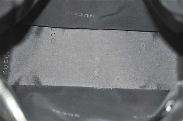 Authentic GUCCI Shoulder Hand Bag Purse Nylon Leather 0013766 Black J9586