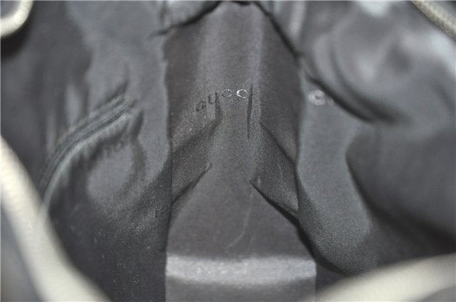 Authentic GUCCI Shoulder Hand Bag Purse Nylon Leather 0013766 Black J9586