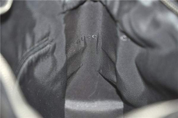 Authentic GUCCI Shoulder Hand Bag Purse Nylon Leather 0013766 Black J9586