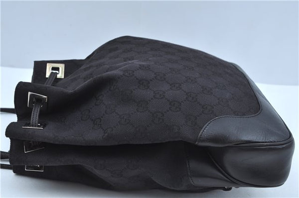 Authentic GUCCI Backpack GG Canvas Leather 0030249 Black J9587