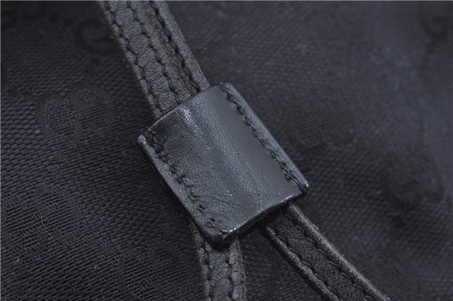 Authentic GUCCI Backpack GG Canvas Leather 0030249 Black J9587