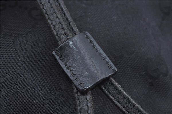 Authentic GUCCI Backpack GG Canvas Leather 0030249 Black J9587