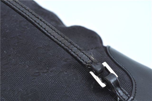 Authentic GUCCI Backpack GG Canvas Leather 0030249 Black J9587