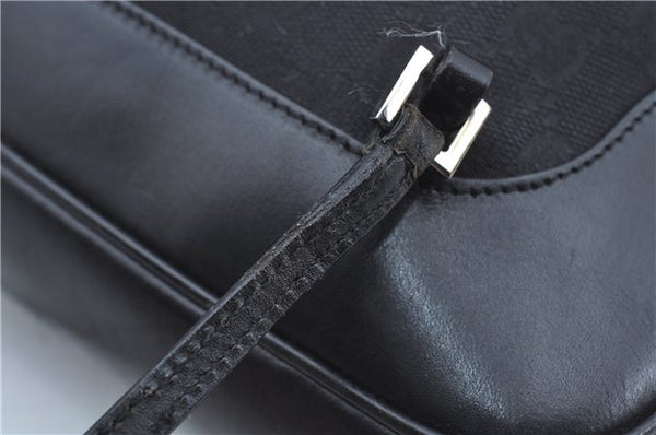 Authentic GUCCI Backpack GG Canvas Leather 0030249 Black J9587