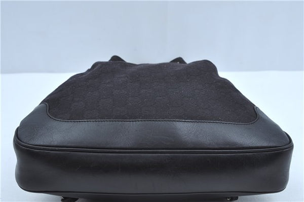 Authentic GUCCI Backpack GG Canvas Leather 0030249 Black J9587
