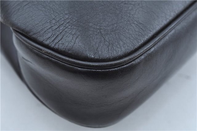 Authentic GUCCI Backpack GG Canvas Leather 0030249 Black J9587