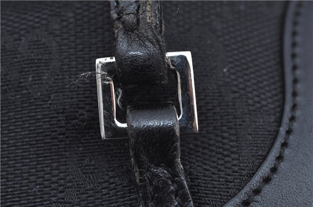 Authentic GUCCI Backpack GG Canvas Leather 0030249 Black J9587