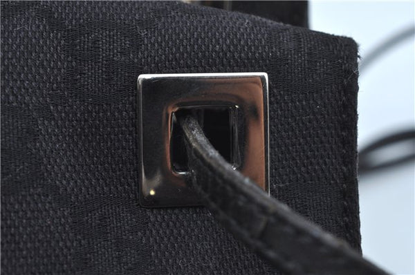 Authentic GUCCI Backpack GG Canvas Leather 0030249 Black J9587