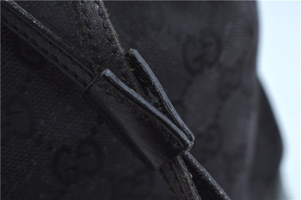 Authentic GUCCI Backpack GG Canvas Leather 0030249 Black J9587