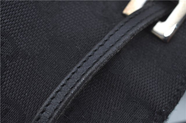 Authentic GUCCI Backpack GG Canvas Leather 0030249 Black J9587