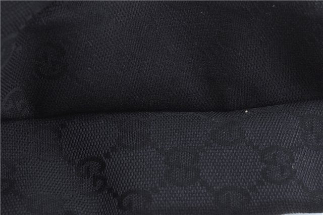 Authentic GUCCI Backpack GG Canvas Leather 0030249 Black J9587